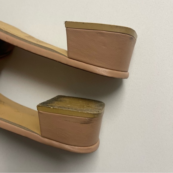 Nude Apricot Braided Design Chunky Mules Open Toe Sandals Women's Size 8.5 - Picture 6 of 8